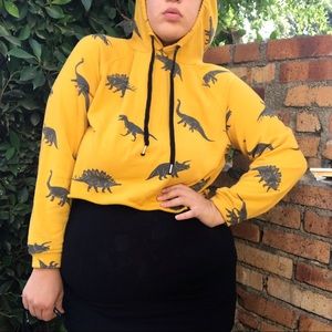CROPPED DINOSAUR HOODIE